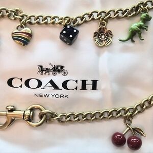Coach Gold Swagger Chain With Charms with Coach Dust Bag CCD30